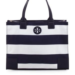 Tory Burch Ella striped Zip Tote